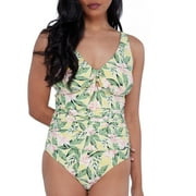 Tie Front Underwire One-Piece Swimsuit