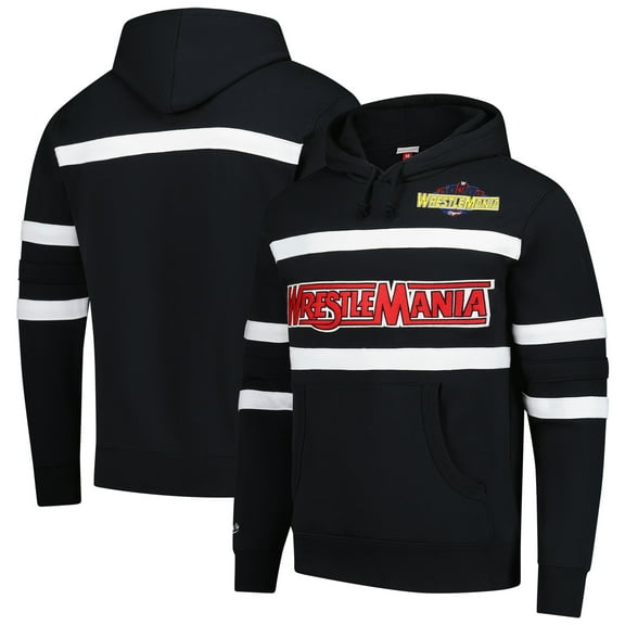 Men's Mitchell & Ness Black WrestleMania 41 Head Coach Pullover Hoodie
