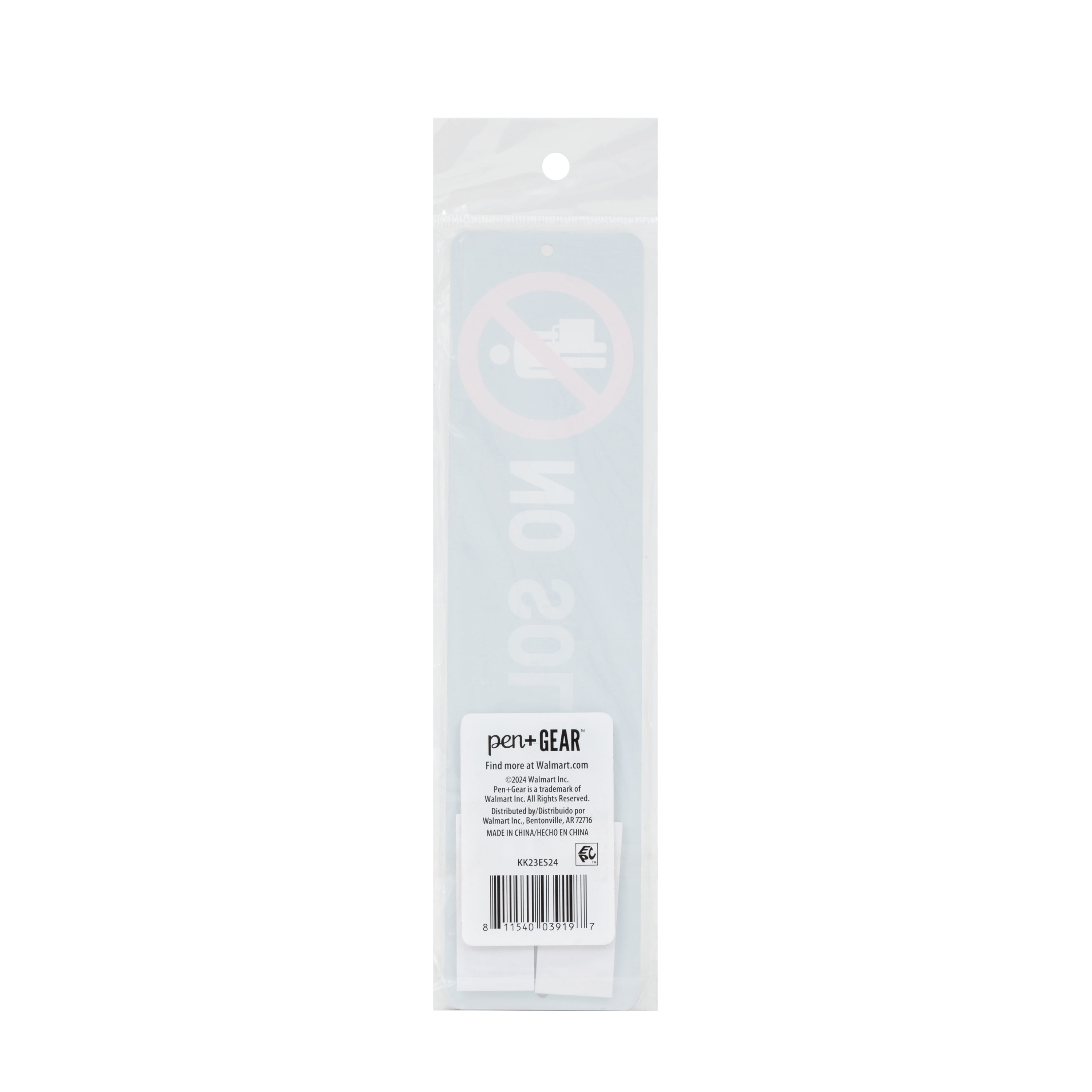 Pen+Gear No Soliciting Sign, 2 in x 8 in, Black, 1 Pack