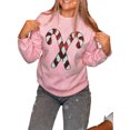 thumbnail image 3 of Sudadera con capucha holgada navideña para mujer, otoño e invierno, con bordado de Papá Noel, copos de nieve y letras, manga larga y cuello redondo, 3 of 4