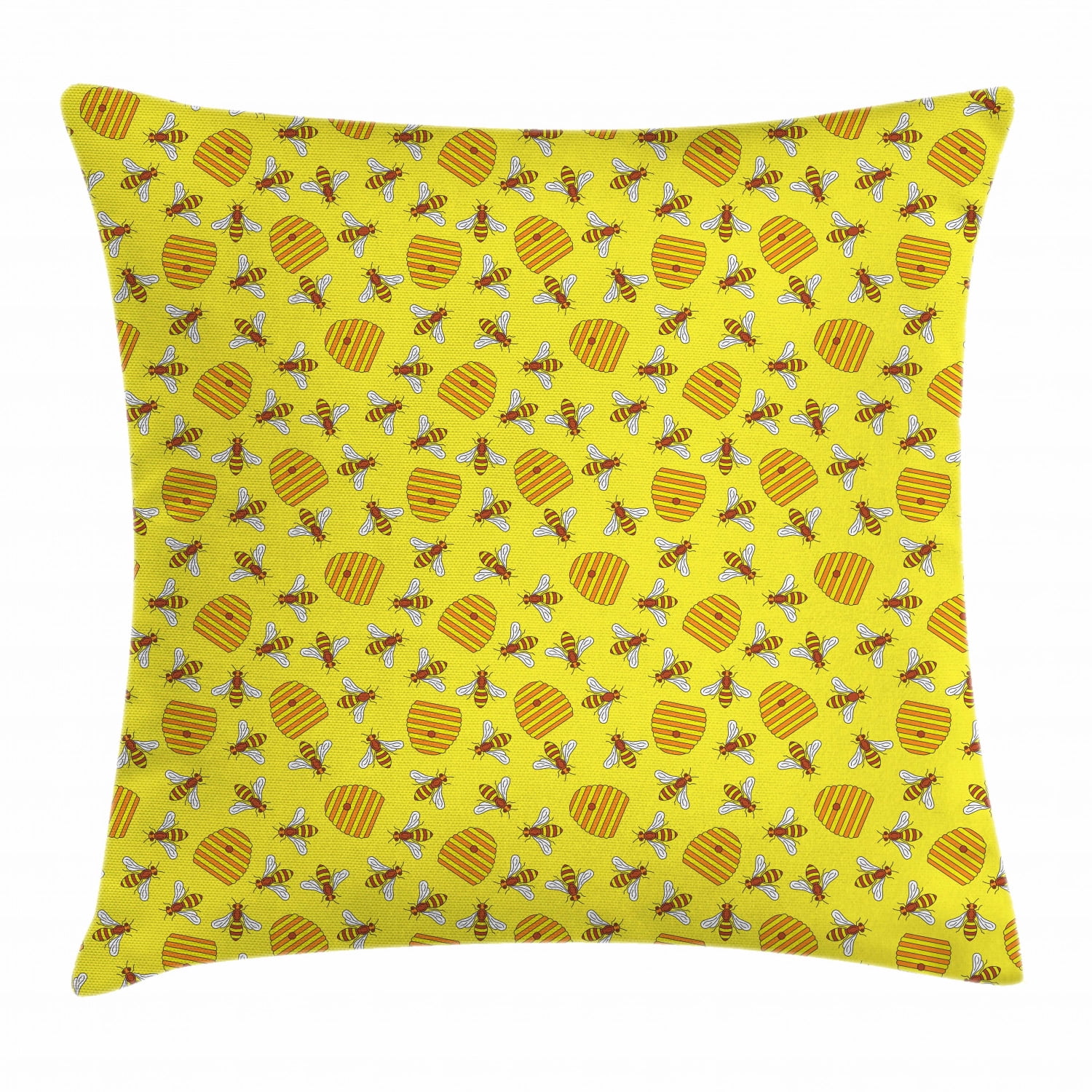 Bee Throw Pillow Cushion Cover, Beekeeping Beeswax Vespiary Concept