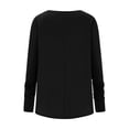 thumbnail image 5 of BLVB Spring Tops for Women Casual Crew Neck Long Sleeve Shirts for Women Loose Solid Color Tunic Tops to Wear with Leggings with Thumb Holes, 5 of 5