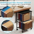 thumbnail image 6 of Letter/Legal Rolling File Cart with 2 Storage Drawers, Under Desk Storage, Vertical Filing Cabinet for Home Office, Hanging File Folders Organizer, Mobile Utility Cart Printer Stand, Black, 6 of 8