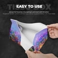 thumbnail image 5 of Lsque Colorful Purple Cosmos Flower Printed Long Tissue Box Cover Holder, Facial Paper Organizer Dispenser,Triangle with Bottom Belt, PVC Leather Decorative Organizer, 5 of 9