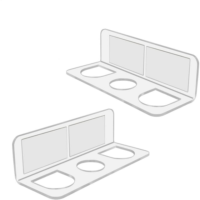 2 Pieces No Need to Install self-Adhesive Acrylic Hair Comb Storage Rack, Bathroom Wall Mounted, Transparent Hanging Comb, Curling Iron, Hair Straightener, etc.