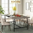 thumbnail image 2 of Tribesigns 70.8 x 35.4 inch Large Dining Table for 6-8, Industrial Rustic Kitchen Dining Room Table, Rectangle Breakfast Dinner Table with Tube Metal Frame for Kitchen, Living room, Grey, 2 of 7