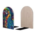 thumbnail image 2 of Naloa Vibrant Rainbow Parrot Fantasy 2 Pcs Bookend Large Capacity Office Book Ends for Home Office Library School Study Decoration, 2 of 8