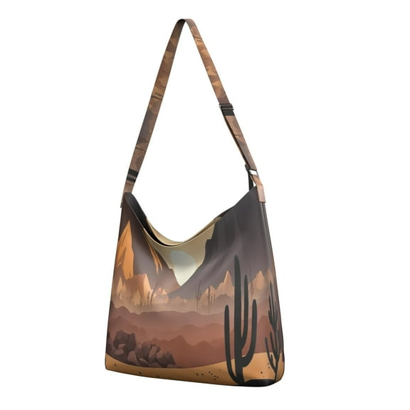 Cactus Desert Canvas Handbag Cross Body Shoulder Purse Bag Tote Handbag for Women Men