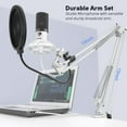 thumbnail image 4 of FIFINE T669 USB Studio Microphone Kit for PC Computer, Podcasting Microphone with Boom Arm Stand, Gain Control for Gaming, Streaming, Recording, White, 4 of 9