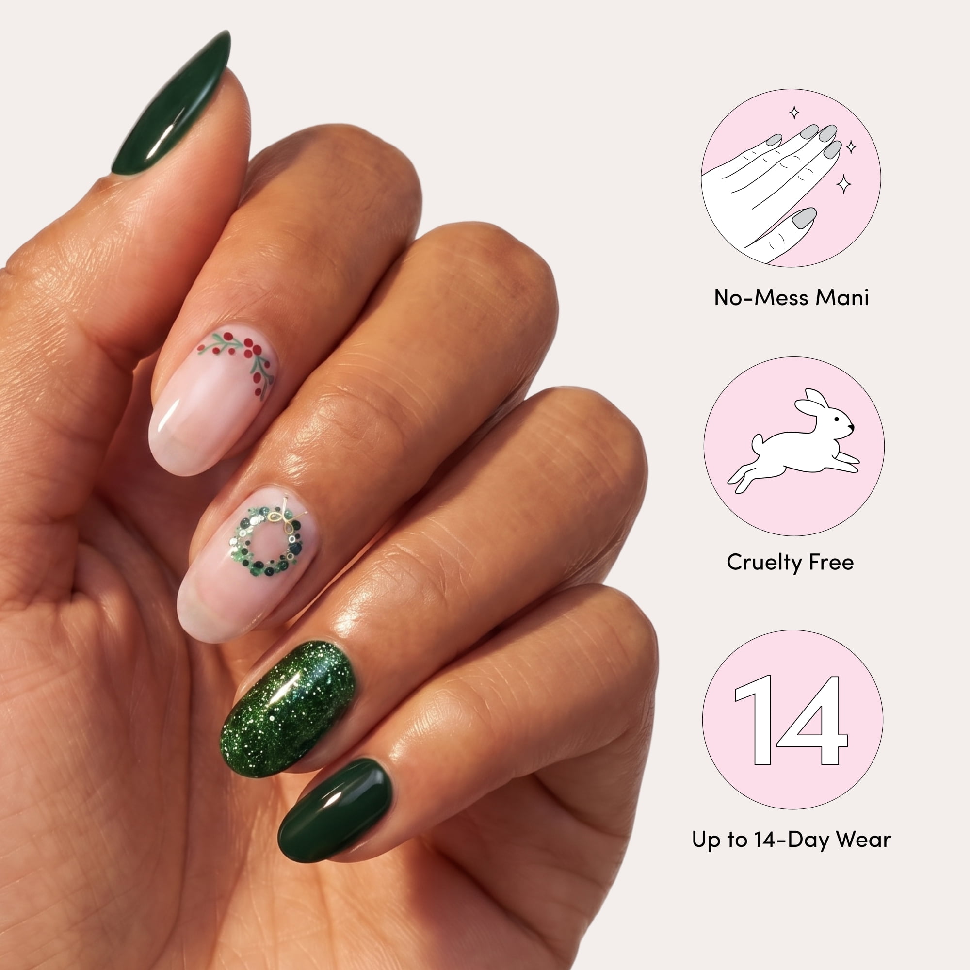 Dashing Diva Gloss Gel Nail Strips, Take a Bough, 32 Count