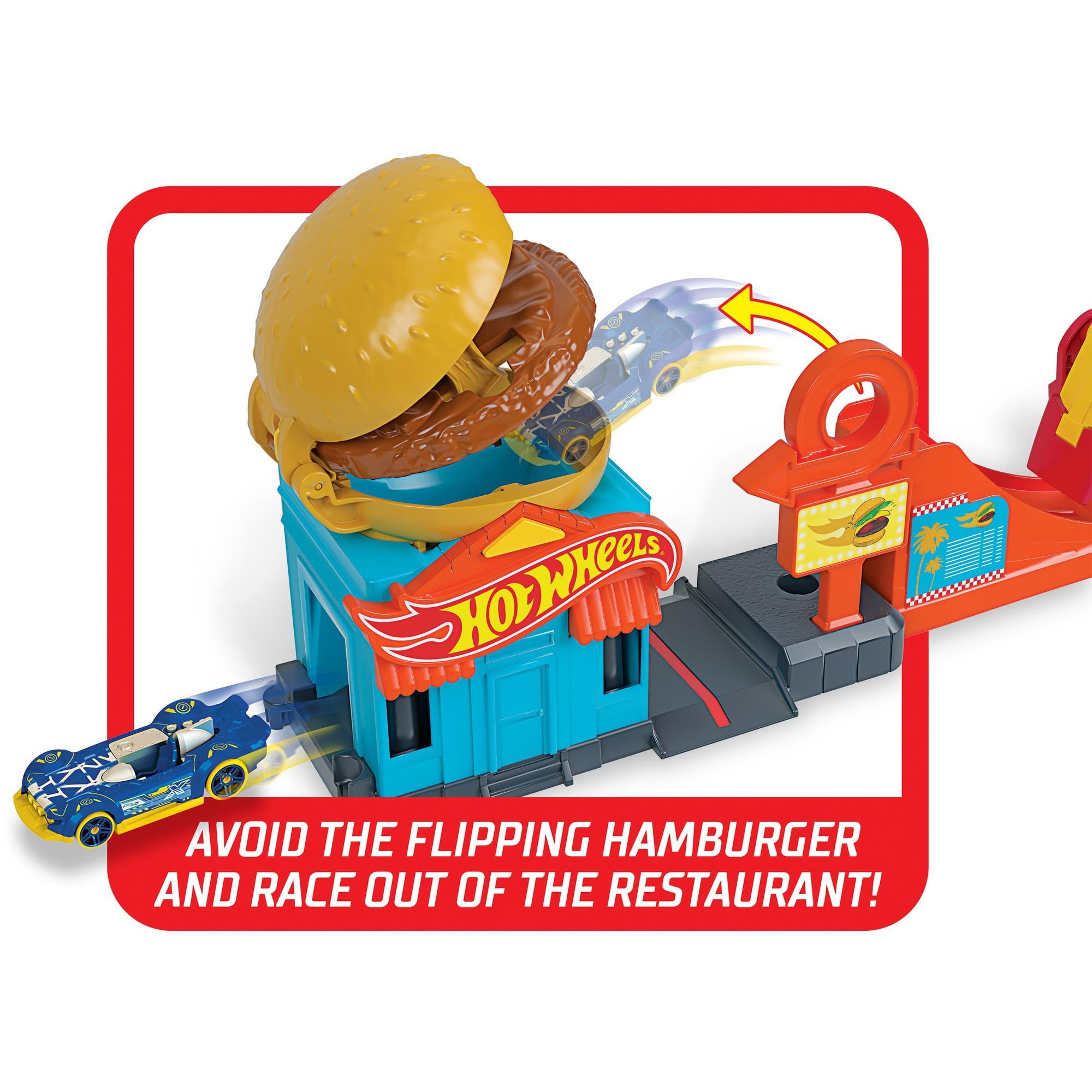Mattel Hot Wheels City Downtown Playset Burger Dash