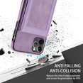 thumbnail image 2 of TECH CIRCLE for iPhone 11 Pro 5.8" Case,Luxury Synthetic Leather Back Shell Cover Phone Case with Card Holder Kickatand Compartment for iPhone 11 Pro, Purple, 2 of 7