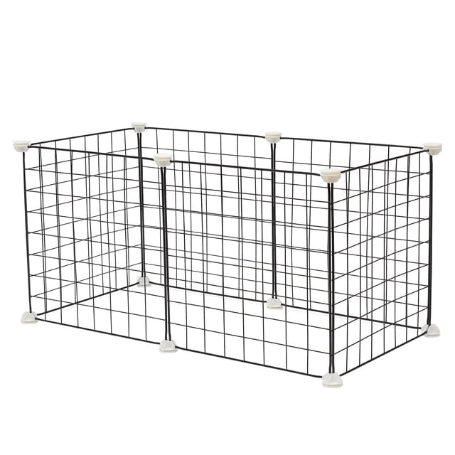OULII 6Set Black Metal Crate for Pets Folding Small Kennels for Dogs