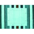 thumbnail image 1 of Ahgly Company Indoor Rectangle Solid Turquoise Blue Modern Area Rugs, 2' x 5', 1 of 4