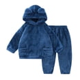 thumbnail image 4 of Kids Toddler Boys Girls Winter Clothes Warm Fleece Hooded Pajamas Sleepwear 2 Piece Loungewear Set, Size 1-7 Years, 4 of 6