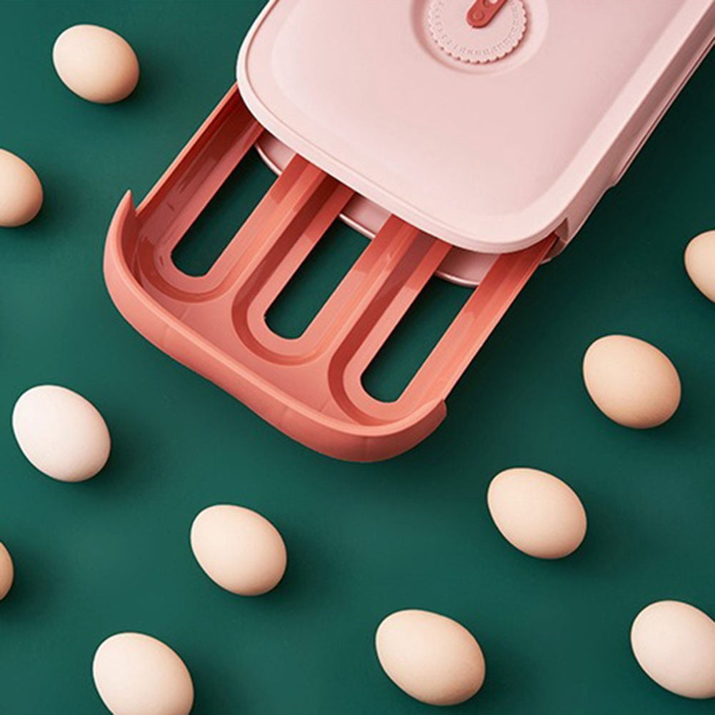 Pink Stackable Egg Storage Organizer Drawer Type Refrigerator Container for 18-20 Eggs PP Plastic Food Storage Box Kitchen Organization