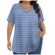 thumbnail image 1 of Tops de Manga Corta de Tamaño Más de las Mujeres, Blusas de Cuello en V Impresas de Verano de Moda para Uso Casual, Diario Y de Fiesta, 1 of 8