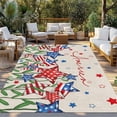 thumbnail image 2 of Independence Day Outdoor Rug for Patio/Deck/Porch, Non-Slip Large Area Rug 6 x 9 Ft, 4th of July Striped Stars Patriotic Burlap Indoor Outdoor Rugs Washable Area Rugs, Camping Rug Carpet Runner, 2 of 8