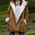 thumbnail image 2 of Olyvenn Women Hoodies Fleece Jackets Soft Fuzzy Long Hoodie Sweatshirt Casual Sherpa Hoodies Horn Button Coats Winter Coffee L, 2 of 7