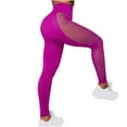 thumbnail image 4 of Tuphregyow Women High Waisted Mesh Elastic Yoga Pants Booty Lifting Leggings Slimming Yoga Pants Scrunch Butt Yoga Capris Comfy Trinity Buttery Yoga Capris Solid Hot Pink S, 4 of 6