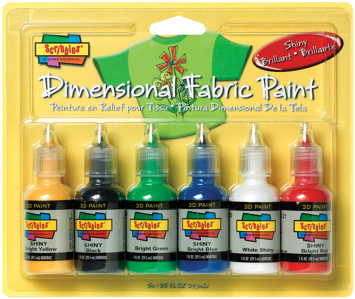 Scribbles 3d Fabric Paints 1oz 6/PkgShiny Walmart Canada