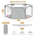 thumbnail image 7 of babyeap 50 Inch Baby Playpen,Fence Baby Play Yard for Indoors Outdoors,Hexagonal Toddler Playpen,Light Gray, 7 of 7