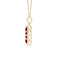 thumbnail image 2 of ANGARA Lab Grown 1.84 Ct Diamond Framed Lab Ruby Clover Pendant for Women in 14K Yellow Gold (Size-4.5mm) | July Birthstone, Birthday, Anniversary, Jewelry Gift for Women | Lab-Grown Ruby Necklace, 2 of 7