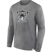 Men's Fanatics Heather Charcoal Las Vegas Raiders Washed Primary Long Sleeve T-Shirt