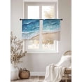 thumbnail image 2 of Watercolor Abstract Coastal Beach Chiffon Sheer Curtains 45 Inches Long, Ocean Spray Blue Sea Wave 2 Rod Pocket Window Treatment Voile Drapes Curtains for Living Room Bedroom,2 Panels, 52x45In, 2 of 9
