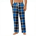 thumbnail image 2 of CharmCyan Mens Plaid Pajama Pants Soft Flannel Lounge Sleepwear Elastic Waistband Drawstring Loose Fit Trousers Relaxed Homewear Blue L, 2 of 2