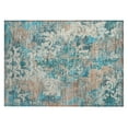 thumbnail image 2 of Addison Rugs Chantille Indoor/Outdoor Transitional Damask Teal Washable Rectangle Rug, 1'8" x 2'6", 2 of 6