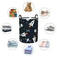 thumbnail image 6 of PAYOHTO Foldable Laundry Room Hamper Bucket Waterproof Bathroom Basket for College Student Living Room Storage Pillows Blankets Space Rocket Planet, 6 of 8