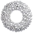 thumbnail image 1 of Vickerman N114407 24 in. Silver Colored Ball Wreath, 1 of 2