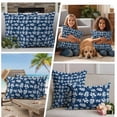 thumbnail image 5 of Blue Leaves Outdoor Waterproof Pillow Covers, Farmhouse Pastoral Spring Leaf Branch Decorative Square Throw Pillowcase Sofa Cushion Sham for Patio/Couch/Chair, 24"x24" 2 Pack, 5 of 8