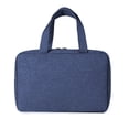 thumbnail image 1 of Double-layer cosmetic bag PU dry and wet separation frosted cosmetic bag, made of pu and mesh - navy blue, 1 of 5