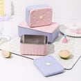 thumbnail image 1 of Stainless Steel Lunch Box Set - Student Lunch Container, Microwave Food Storage, Portable Plastic Shell with Stainless Steel Liner, Pink or Purple, 1 of 6