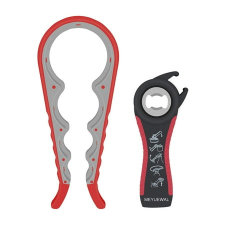 

Bottle Opener Twist Lid Remover Manual Portable Jar Can Opener 5-in-1 Black Red 4-in-1 Red Gray