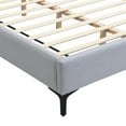 thumbnail image 3 of New Chic Linen Upholstered Bed with Integrated Lights and Shelves, Grey, Queen, 3 of 6