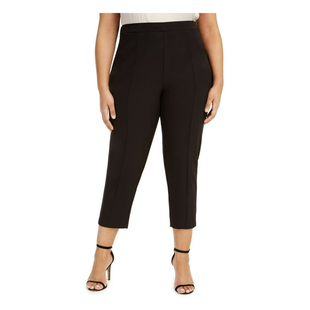 Adrianna Papell - ADRIANNA PAPELL Womens Black Solid Straight leg Evening Pants Size 16W
