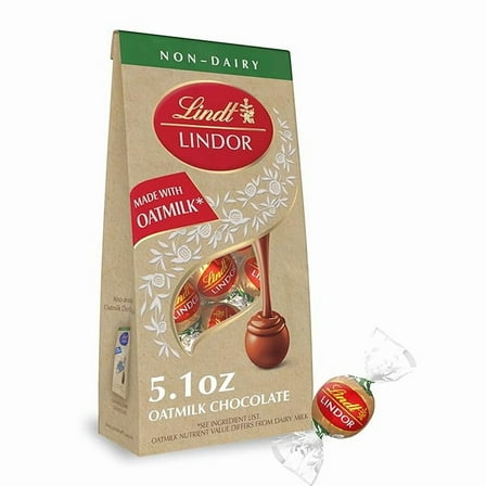 Pack of 1 Lindt LINDOR OatMilk Chocolate Candy Truffles, Non-Dairy Chocolate Truffles with Smooth, Melting Truffle Center, 5.1 oz.