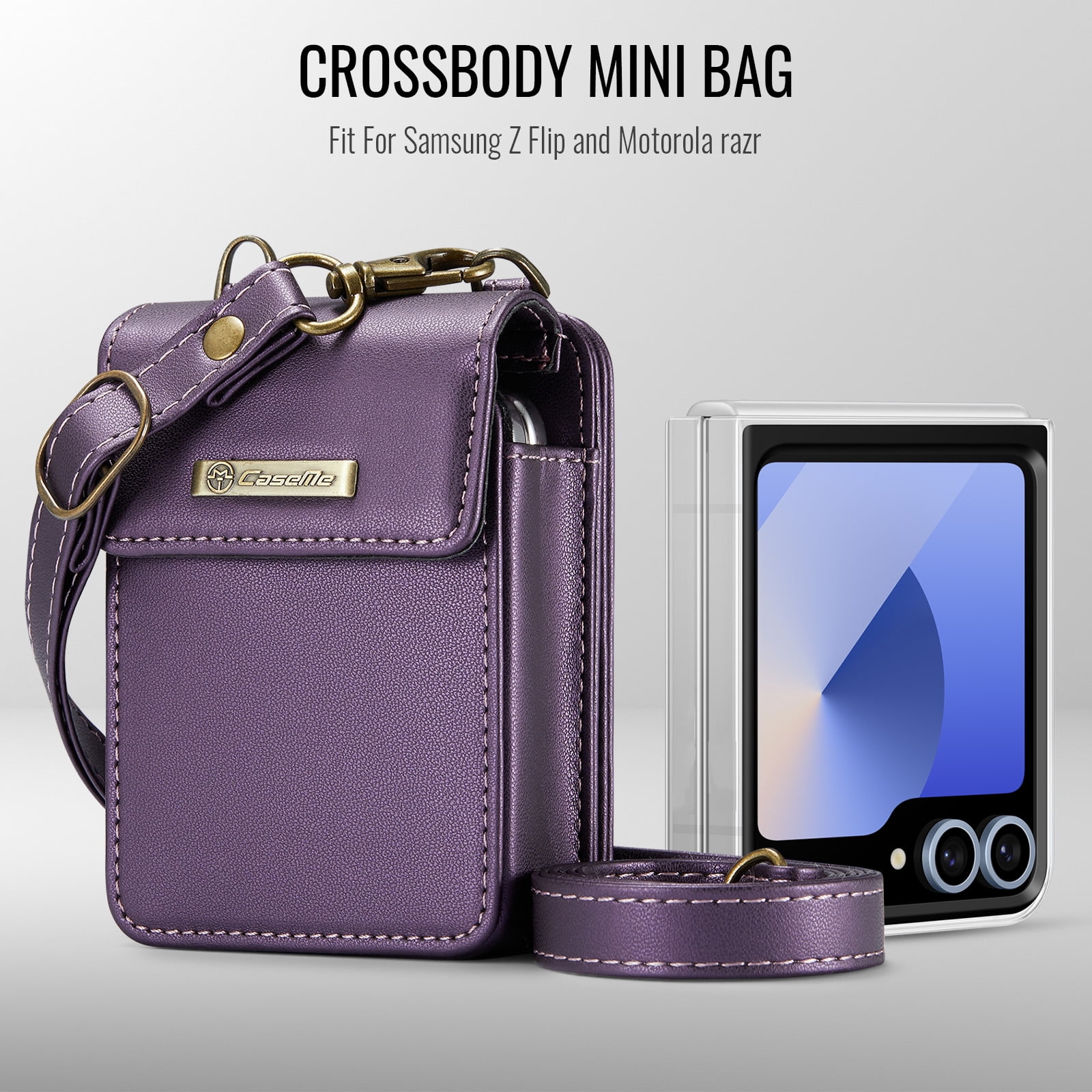Small Cell Phone Bag for Samsung Z Flip 6/5/4/3, Wallet Crossbody with RFID Blocking Card Holder Mini Bag for Motorola Razr 2024 Case