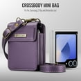 thumbnail image 6 of Dteck Mini Bag for Samsung Galaxy Z Flip 6/5/4/3, Crossbody Wallet with RFID Blocking Card Holder for Motorola Razr 2024, Universal Earphone Bag for AirPods / Galaxy Buds 3 Pro,Purple, 6 of 8