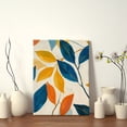 thumbnail image 4 of Framed Canvas Art Wall Decor Canvas Prints Pictures Wall Art,Painting Of Leaves In Blue And Yellow On White Background Artwork for Home Decor, Living Room, Office-16x24 Inches, 4 of 4