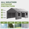 thumbnail image 6 of BaPiPro 12x20FT Heavy Duty Carport, Portable Outdoor Garage with Removable Sidewalls & All-Weather Metal Frame for Vehicle Parking, Gray, 6 of 8