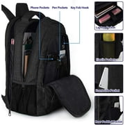 Matein Business Laptop Backpack, 17 Water-Resistant Computer Bag for Work, College, Men & Women, Black