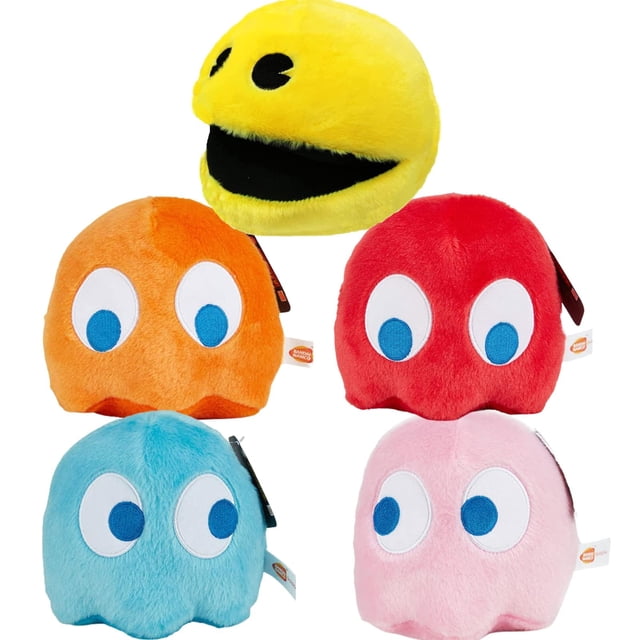 Peluche WJCNPac-Man Pac Ghost de 15 cm, juego de 5 para decoración de fiestas