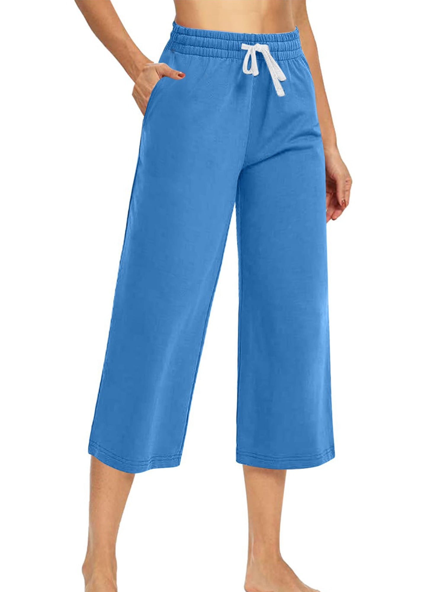 Niuer Women Casual Lounge Crop Pant Pocket Comfy Pajamas Sleepwear Pj ...