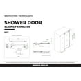 thumbnail image 6 of Fine Fixtures Frameless Shower Glass Door - Sliding Shower Door With Tempered Glass 60" W x 75" D in Satin Brass Finish, 6 of 12