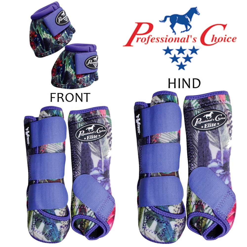Professional Choice Horse Sports Front Hind Bell Medicine Boots 6 Pk