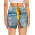 thumbnail image 2 of Lsque Monk Walking On Water Printed Women's Running Shorts with Liner Pockets,Elastic Quick Dry Workout Athletic Gym Yoga Shorts,Womens High Waist Shorts-Large, 2 of 9